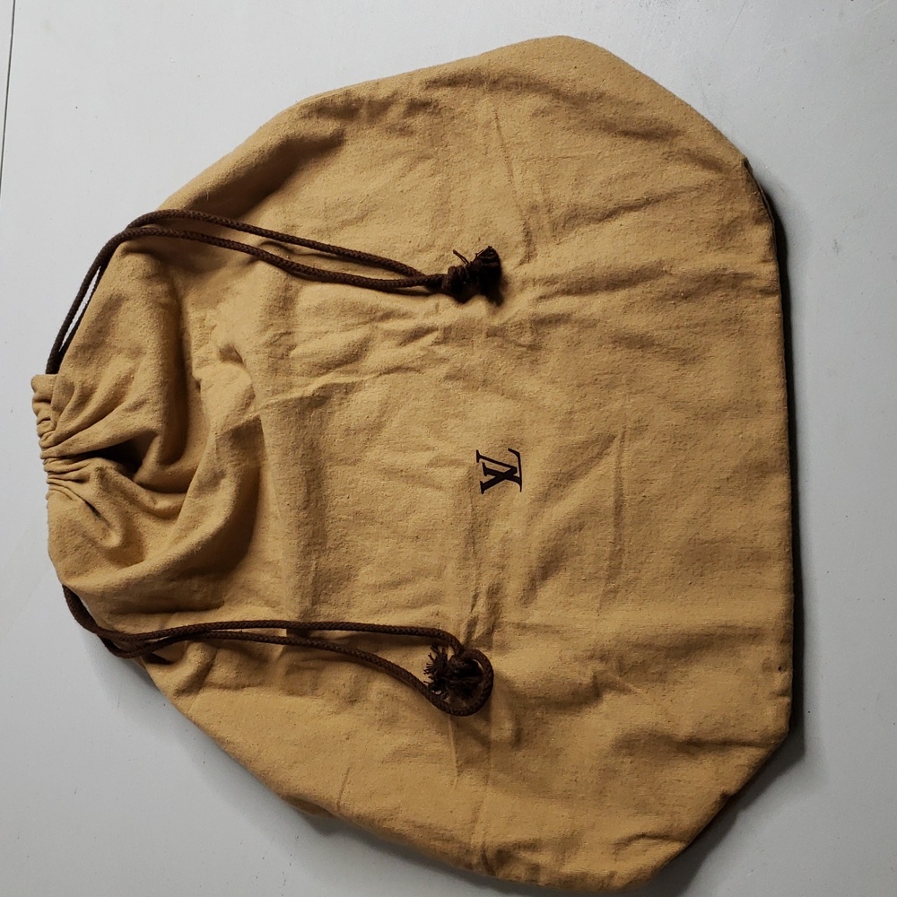Louis Vuitton 100% Cotton Large Logo Drawstring Dust Bag Soft Neutral Italy - Picture 3 of 11